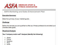 ASFA® Sample Market Analysis and Planning Template